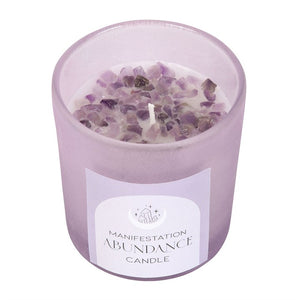 AMETHYST ABUNDANCE FRENCH LAVENDER CRYSTAL CHIP CANDLE