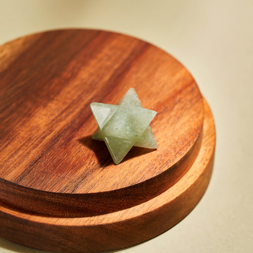Green Aventurine Natural Polished Crystal Hand Carved Merkabah Star