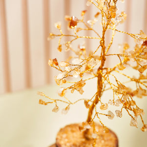 Citrine Crystal Gem Stone Chip Wire Wrapped Tree