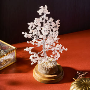 Rose Quartz Crystal Gemstone Tree