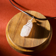 Load image into Gallery viewer, Rose Quartz Wire Wrapped Raw Pendant
