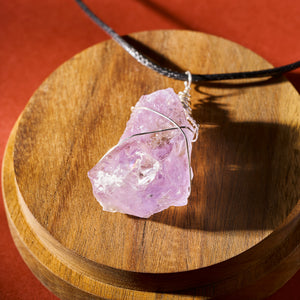 Amethyst Wire Wrapped Raw Pendant