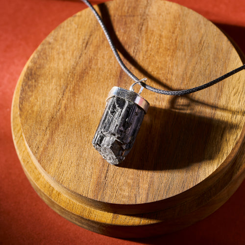 Black Tourmaline Necklace Pendant Raw Gemstone Schorl Stone Protection  Small | eBay