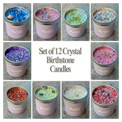 New! Crystal Birthstone Candle Collection – Set of 12 (Gift Boxed)