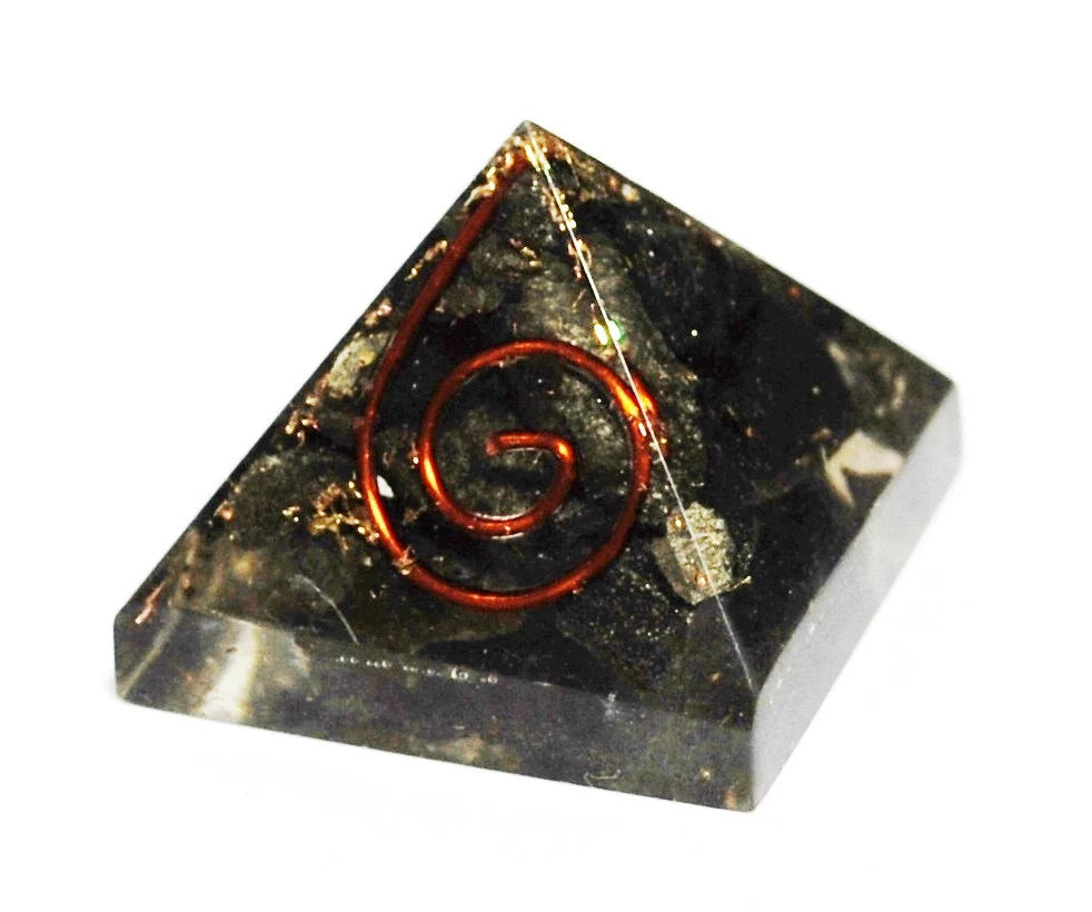 New! Natural Pyrite Stones Small Crystal Orgone Pyramid |Reiju