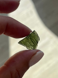 Moldavite Small Raw Green Crystal Piece