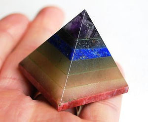 Seven Chakra Large Crystal Healing Pyramid - Krystal Gifts UK