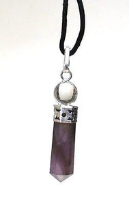 Amethyst & Clear Quartz Crystal Pendant - Krystal Gifts UK