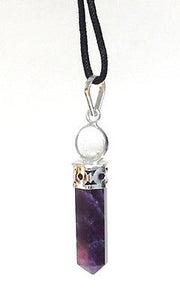 Amethyst & Clear Quartz Crystal Pendant - Krystal Gifts UK