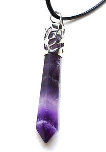 Amethyst Long Crystal Pendant - Krystal Gifts UK