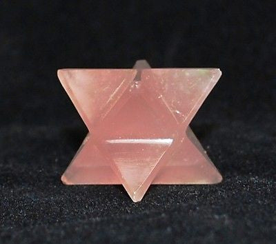 Rose Quartz Hand Carved Crystal Merkaba Star - Krystal Gifts UK