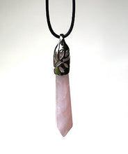 Load image into Gallery viewer, Rose Quartz Crystal Stone Pendant &amp; Cord &quot;Love&quot; - Krystal Gifts UK