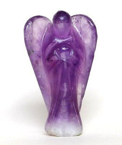 Amethyst Hand Carved Crystal Angel - Krystal Gifts UK
