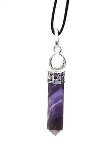 Amethyst & Clear Quartz Crystal Pendant - Krystal Gifts UK