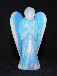 Opalite Hand Carved Crystal Angel - Krystal Gifts UK