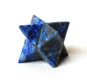 Lapis Lazuli Hand Carved Crystal Merkaba Star - Krystal Gifts UK