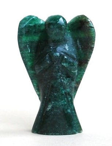 Green Aventurine Hand Carved Crystal Angel - Krystal Gifts UK