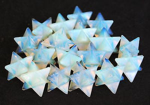 Opalite Hand Cut Crystal Merkaba Star - Krystal Gifts UK