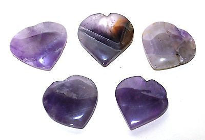 Amethyst Crystal Heart Palm Stone - Krystal Gifts UK