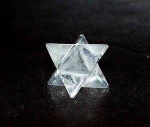 Clear Quartz Hand Cut Crystal Merkaba Star - Krystal Gifts UK