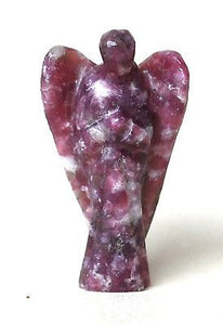 Lepidolite Hand Carved Angel Crystal - Krystal Gifts UK