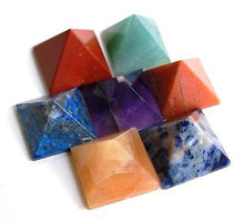 Load image into Gallery viewer, Set of Seven Crystal Chakra Healing Pyramids - Krystal Gifts UK
