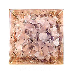 Amethyst, Clear Quartz & Rose Quartz Orgone Pyramid - Krystal Gifts UK