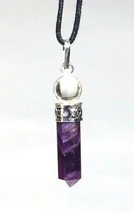 Amethyst & Clear Quartz Crystal Pendant - Krystal Gifts UK