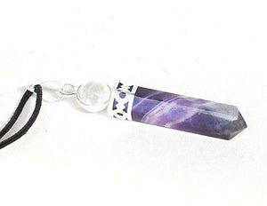 Amethyst & Clear Quartz Crystal Pendant - Krystal Gifts UK