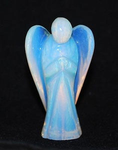 Opalite Hand Carved Crystal Angel - Krystal Gifts UK