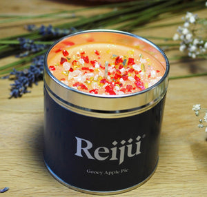 Carnelian 'Gooey Apple Pie' Luxury Scented Crystal Candle Fragranced with Tangy Picked Apples, Caramel & Toffee