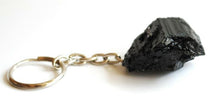 Load image into Gallery viewer, Black Tourmaline &#39;Protection&#39; Raw Crystal Key-ring