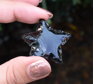 Black Obsidian (Dragon Glass) Crystal Star