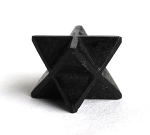 Black Tourmaline Crystal "Electric Stone" Hand Cut Merkaba Star Healing - Krystal Gifts UK