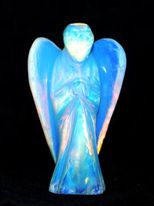 Opalite Hand Carved Crystal Angel - Krystal Gifts UK