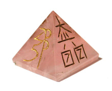Load image into Gallery viewer, Rose Quartz Crystal Pyramid Engraved With Reiki Symbols - Krystal Gifts UK