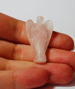 Rose Quartz Pocket Guardian Crystal Angel (2 cm) - Krystal Gifts UK