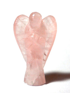 Rose Quartz Pocket Guardian Crystal Angel (2 cm) - Krystal Gifts UK
