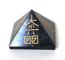 Load image into Gallery viewer, Large Engraved Black Tourmaline Crystal Stone Pyramid - Krystal Gifts UK