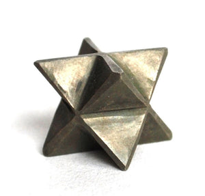 Pyrite "Fools Gold" Crystal Stone Hand Cut Merkaba Star - Krystal Gifts UK