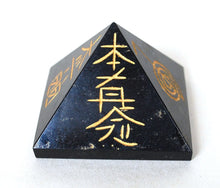 Load image into Gallery viewer, Large Engraved Black Tourmaline Crystal Stone Pyramid - Krystal Gifts UK