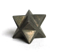 Load image into Gallery viewer, Pyrite &quot;Fools Gold&quot; Crystal Stone Hand Cut Merkaba Star - Krystal Gifts UK