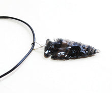 Load image into Gallery viewer, Black Obsidian Crystal Arrowhead Pendant (Dragon Glass) - Krystal Gifts UK