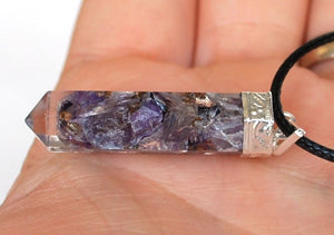 Amethyst Orgone Crystal Chips Pendant - Krystal Gifts UK