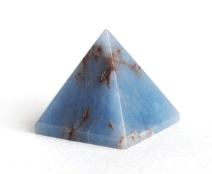Angelite Crystal Stone Pyramid Natural Reiki Healing Energy Charged - Krystal Gifts UK