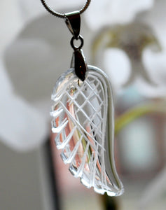 Clear Quartz Angel Wing Pendant