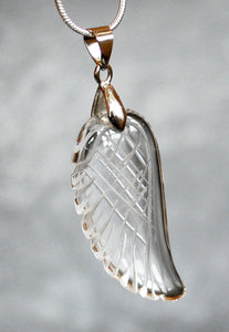 Clear Quartz Angel Wing Pendant