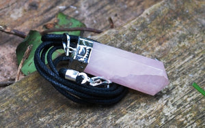 Rose Quartz Faceted Crystal Pendant