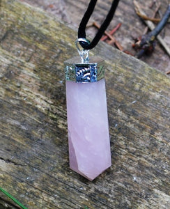 Rose Quartz Faceted Crystal Pendant