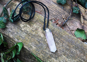 Rose Quartz Faceted Crystal Pendant